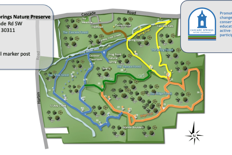 A map of the trails in the park.