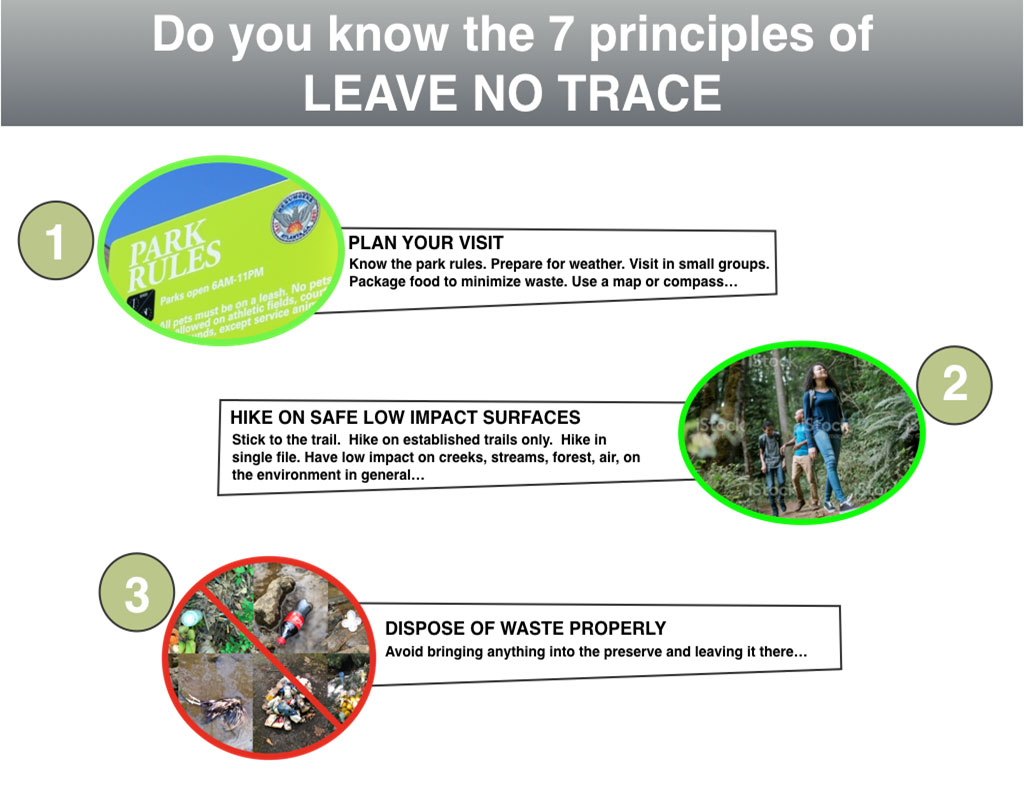 Three of seven principles of Leave No Trace
