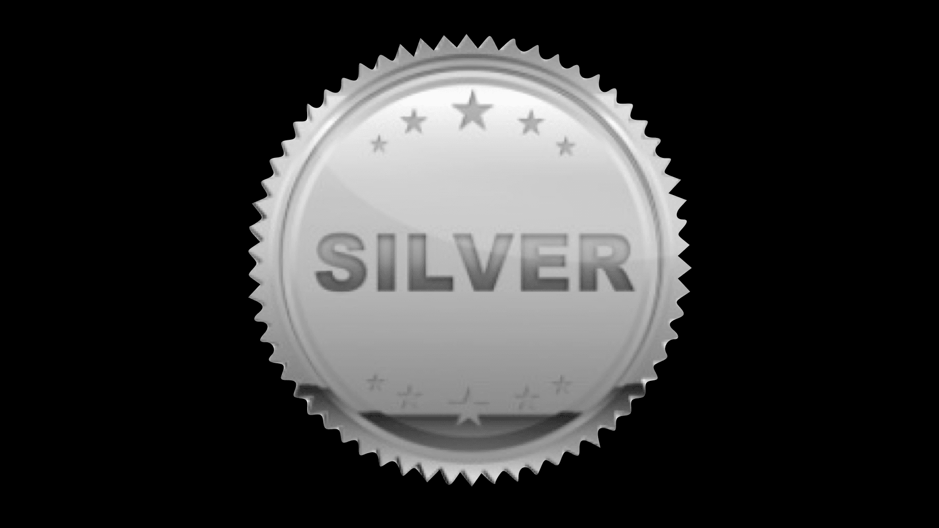 A silver seal with the word " silver ".