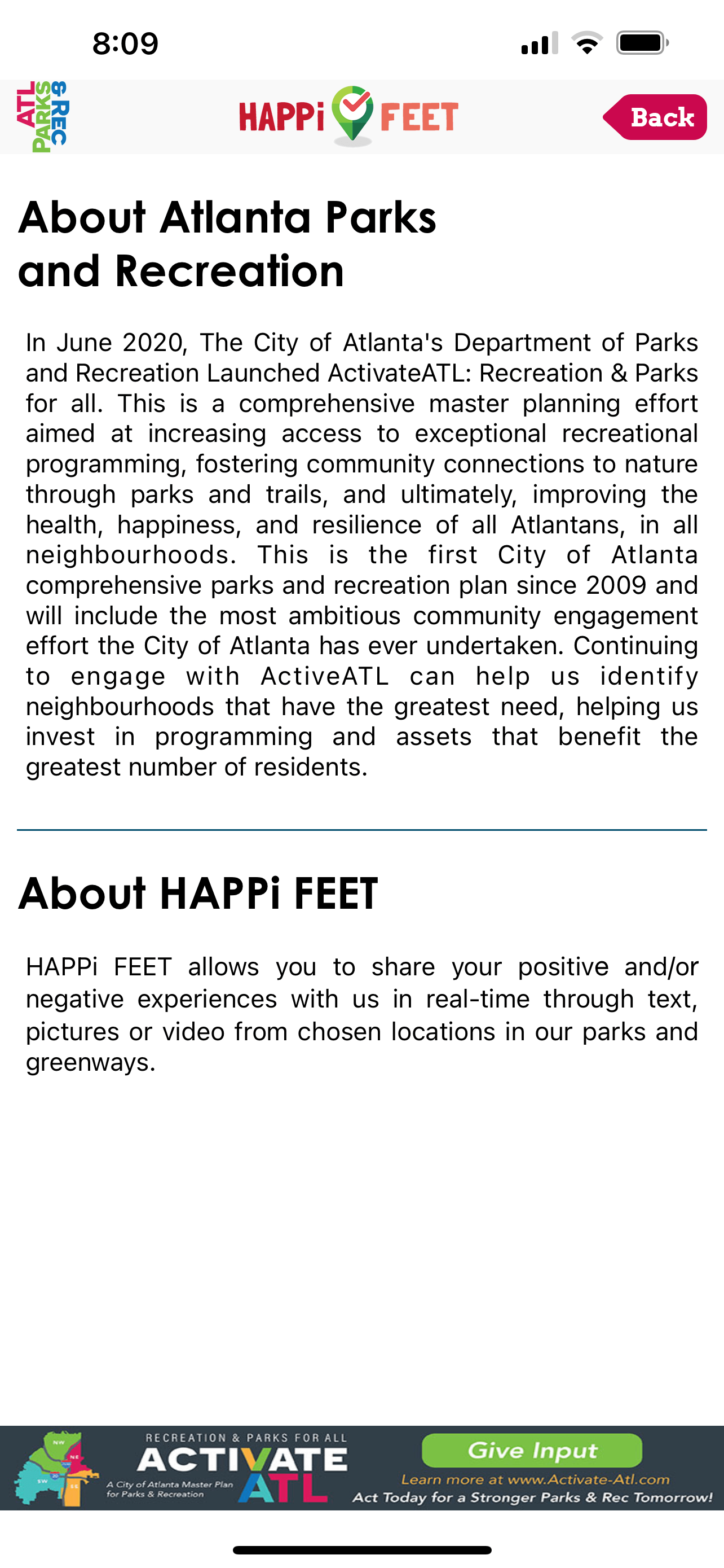 A page of an article about happy feet.