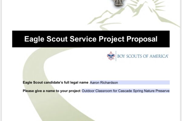 A project proposal for eagle scout service.