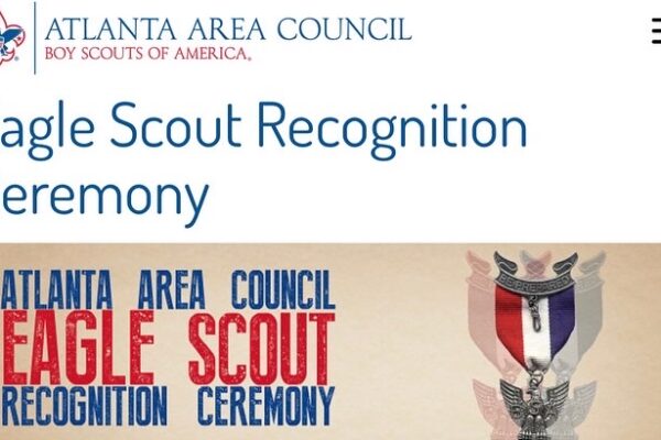 A couple of pictures with the words santa area council and scout recognition ceremony.