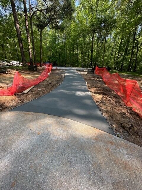 A road that has been laid out and is being worked on.