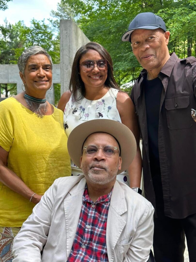 A group of people posing for the camera.