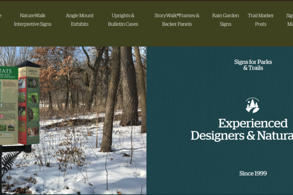 A picture of the website for an outdoor design studio.